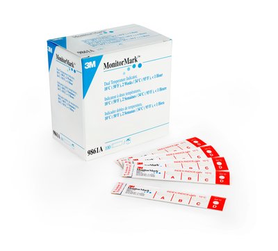 3m? 監(jiān)視器mark? 9861a時(shí)間溫度顯示儀，10°c/50°f，記錄時(shí)間2周，每箱500個(gè)。